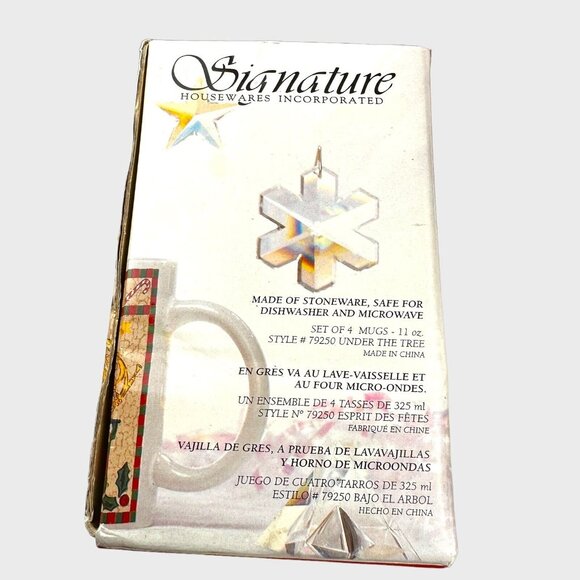 Signature Housewares Holiday Classics 11oz. Mugs (4) Joy Magic Spirit Cheer Box - Picture 7 of 9